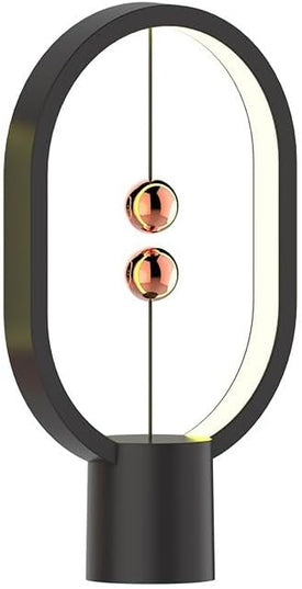 Small Table Lamp - Mini Balance Lamp,Birthday Gifts, Bedside Lamp, Nightstand Lamp,Plug in Night Light,Magnetic Lamp for Home,Office,College Dorm (Black Color) - LeafyLoom