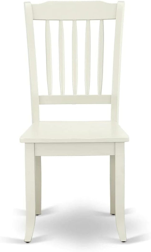 East West Furniture MZDA3-LWH-W Monza 3 Piece Room Furniture Set Contains a Rectangle Kitchen Table with Dropleaf and 2 Dining Chairs, 36x54 Inch - LeafyLoom
