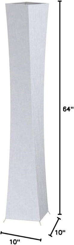 chiphy Floor Lamp, Dimmable 64" Tall Standing Lamp, 3 Levels Adjustable Brightness 12Wx2 LED Bulbs, Column Floor Light w/White Fabric Shade, Home Decor for Living Room, Bedroom, Kids Room - LeafyLoom