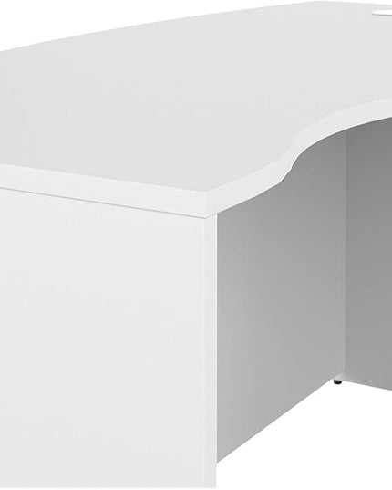 Bush Business Furniture Studio C 60W x 43D Right Hand L-Bow Desk Shell in White - LeafyLoom