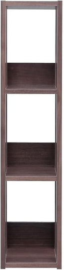 USA 3-Tier 8" Slim Open Wooden Bookshelf with Adjustable Shelves, Easy Assembly Bookcase Farmhouse Shelf for Small Spaces Bedroom Office Living Room Indoor, Brown - LeafyLoom
