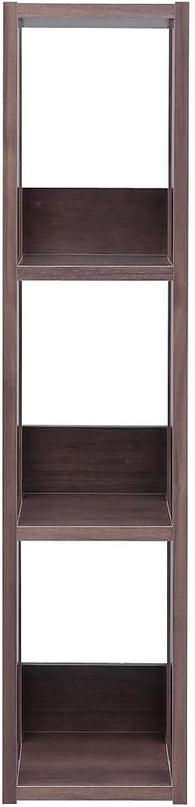 USA 3-Tier 8" Slim Open Wooden Bookshelf with Adjustable Shelves, Easy Assembly Bookcase Farmhouse Shelf for Small Spaces Bedroom Office Living Room Indoor, Brown - LeafyLoom