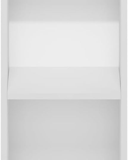Furinno Fulda 2-Tier Space Saving Storage Shelf Bookcase, 10-Inch Width, White - LeafyLoom
