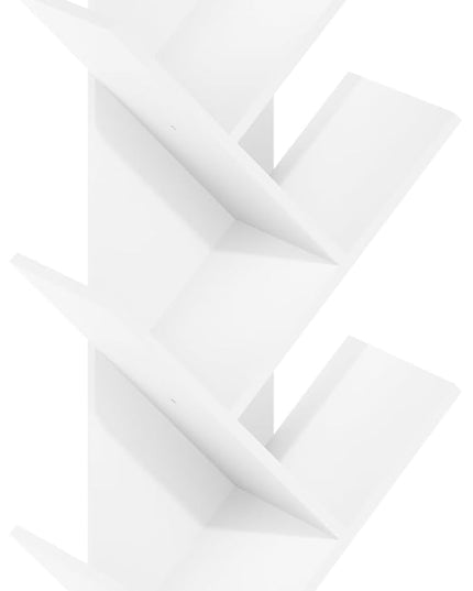 Furinno Tree Bookshelf 7-Tier Floor Standing Tree Bookcase, White - LeafyLoom