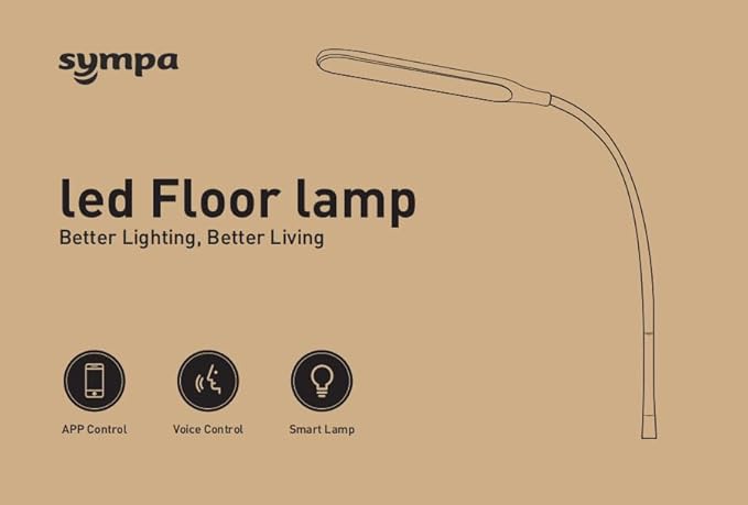 sympa LED Floor Lamp, Super Bright Dimmable LED Lamps for Living Room, Standing Lamp with Adjustable Gooseneck, Touch Control, Stable Base Floor Lamps for Bedroom Office (White) - LeafyLoom