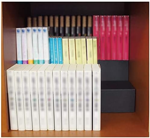 Bookshelf Innovation Made in Japan, Manga organizing kit (2Levels, Black) - LeafyLoom
