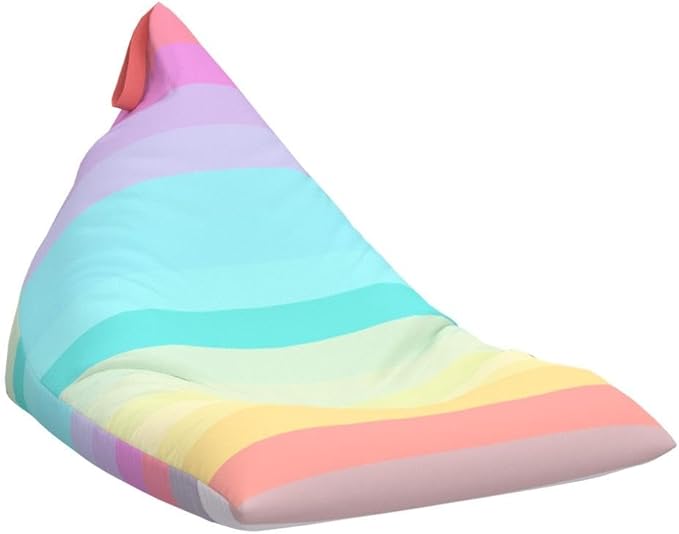 Nobildonna Stuffed Animal Storage Bean Bag for Kids (No Filler), Extra Large 250L Bean Bag Chair Cover Only, Washable Beanbag Without Filling Soft Premium Canvas Stuffable Bean Bag Cover (Rainbow) - LeafyLoom