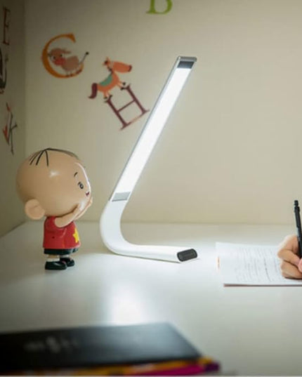 'Mark' Wireless LED Desk Lamp, 360 Adjustable, Portable, Foldable and USB Rechargeable, Up to 40 Hours of Continuous Light, Touch Control, 6 Brightness Levels, 3 Light Modes (Gold) - LeafyLoom