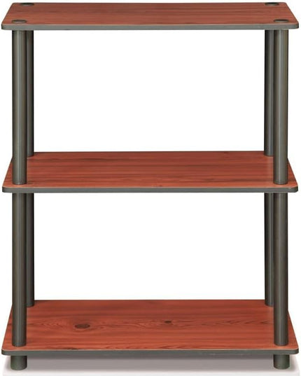 Furinno Turn-N-Tube 3-Tier Compact Multipurpose Shelf Display Rack, Dark Cherry - LeafyLoom