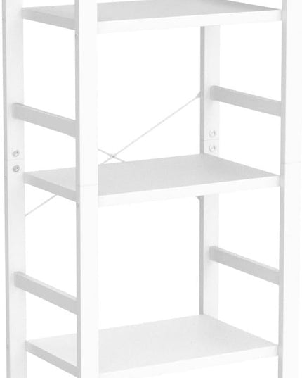 BEWISHOME 3 Tier Bookshelf, White Small Bookshelf for Small Spaces, Short Wooden Storage Bookcase with Metal Frame for Bedroom Living Room and Home Office JCJ62W - LeafyLoom