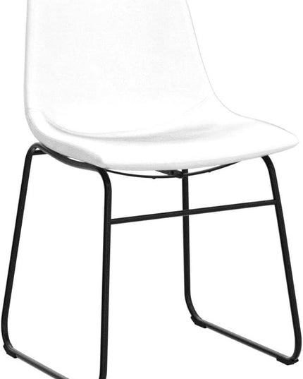 NicBex Retro Side Chair Dining Chair with Metal Legs for Kitchen, Living, Dining Room, Set of 2, (White Color) (A-GE17016-USSU014) - LeafyLoom