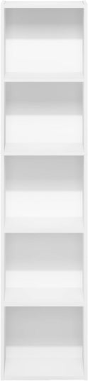 Furinno Luder Bookcase / Book / Storage, 5-Tier Cube, White - LeafyLoom