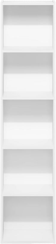Furinno Luder Bookcase / Book / Storage, 5-Tier Cube, White - LeafyLoom