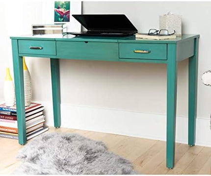 Hives & Honey Parsons Writing Vanity Computer Desk Office Furniture - Turquoise - LeafyLoom