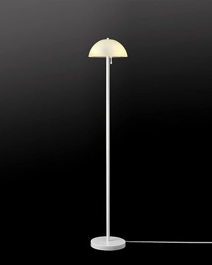 Globe Electric 67526 Dixon 65" 2-Light Floor Lamp, Matte White, Frosted Glass Shade, Vertical Pull-Chain Stepless Dimmer Switch - LeafyLoom