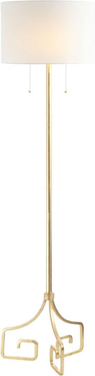JONATHAN Y JYL3076A Newman 61.5" Metal LED Floor Lamp, Glam, Transitional, Traditional, Modern, Office, Living Room, Family Room, Dining Room, Kitchen, Bedroom, Hallway, Foyer, Gold - LeafyLoom