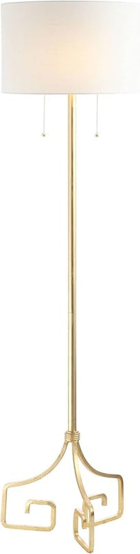 JONATHAN Y JYL3076A Newman 61.5" Metal LED Floor Lamp, Glam, Transitional, Traditional, Modern, Office, Living Room, Family Room, Dining Room, Kitchen, Bedroom, Hallway, Foyer, Gold - LeafyLoom