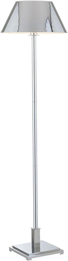 JONATHAN Y JYL6005A Roxy 60" Metal LED Floor Lamp, Contemporary, Modern, Transitional, Office, Living Room, Family Room, Dining Room, Bedroom, Hallway, Foyer, Chrome - LeafyLoom