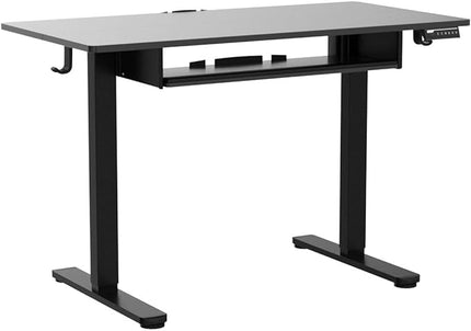 ErGear Electric Standing Desk with Full Size Keyboard Tray, Adjustable Height Sit Stand Up Desk, Home Office Desk Computer Workstation, 48x24 Inches, Black - LeafyLoom