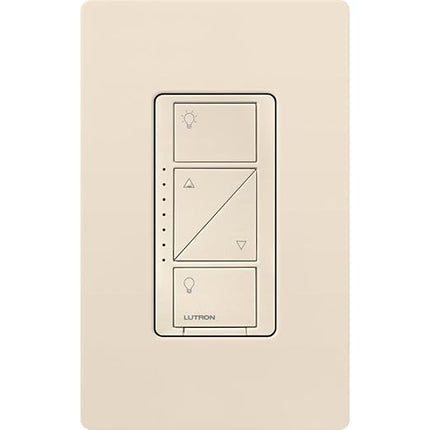 Lutron Caseta Original Smart Dimmer Switch (Lutron Smart Hub Required), for LED Lights, 150 Watt, Single-Pole/3-Way, No Neutral Required, PD-6WCL-LA, Light Almond Lutron