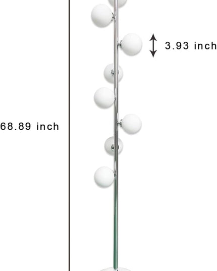 Hsyile Modern Creative Floor Lamp for Living Room,Bedroom,Office,Globe High Pole Standing Lamp, Tree Lamp Chrome Finish,9 LED Bulbs included - LeafyLoom