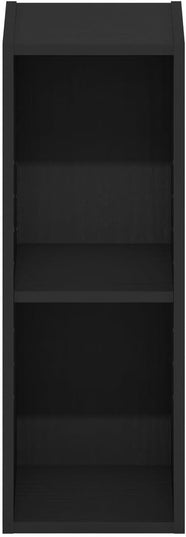 Furinno Fulda 2-Tier Space Saving Storage Shelf Bookcase, 8-Inch Width, Blackwood - LeafyLoom