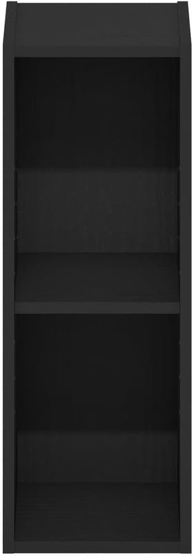 Furinno Fulda 2-Tier Space Saving Storage Shelf Bookcase, 8-Inch Width, Blackwood - LeafyLoom