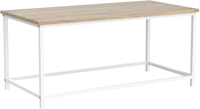 SAYGOER Coffee Table Simple Modern Coffee Tables Open Design Rectangular Minimalist Center Table for Living Room Home Office, Easy Assembly, 39.37 x 19.69 x 17.72, OAK White - LeafyLoom