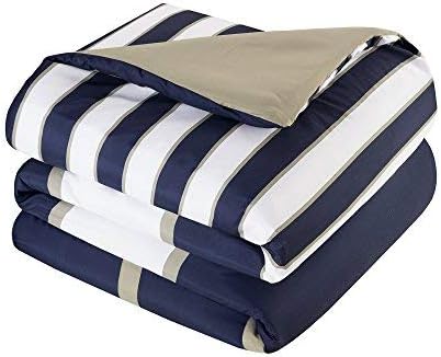 Comfort Spaces Casual Comforter Set Sporty Design, Vibrant Color, Active Lifestyle Boys Bedroom Décor, All Season Soft Microfiber Bedding Set, Decorative Pillow, Sham Blue/White Queen 4 Piece - LeafyLoom