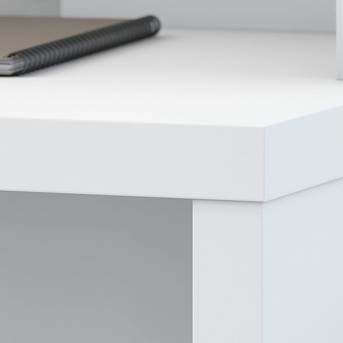 Office by kathy ireland Echo L Shaped Desk, Pure White/Pure White (ECH026PW) - LeafyLoom