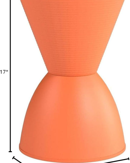 Modway Haste Contemporary Modern Hourglass Accent Stool in Orange - LeafyLoom