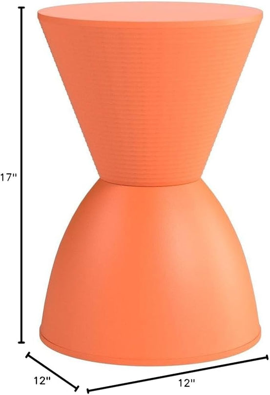 Modway Haste Contemporary Modern Hourglass Accent Stool in Orange - LeafyLoom