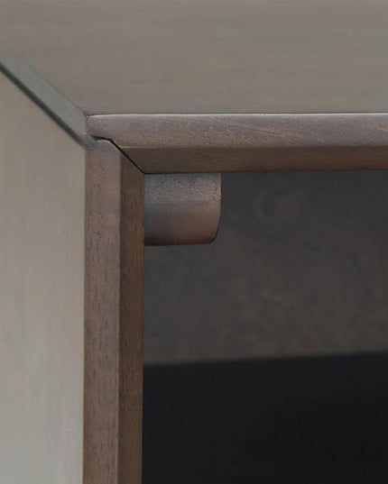 SIMPLIHOME Banting SOLID HARDWOOD 60 Inch Wide Industrial TV Media Stand in Walnut Brown for TVs up to 65 Inch, For the Living Room and Entertainment Center - LeafyLoom