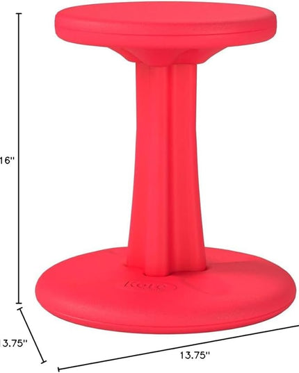Kore Kids Junior Wobble Chair - Flexible Seating Stool for Classroom, Elementary School, ADD/ADHD - Made in The USA - Junior- Age 8-9, Grade 3-4, Red (16in) - LeafyLoom
