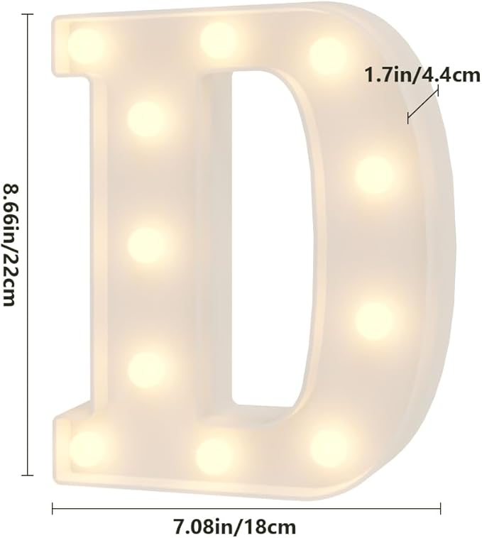 Light Up Letters Birthday Decorations for Women Marquee Letters for Wall Decor Alphabet Letters D Outdoor Christmas Decorations Room Decorations Centerpiece Table Decorations Locker Decorations - LeafyLoom
