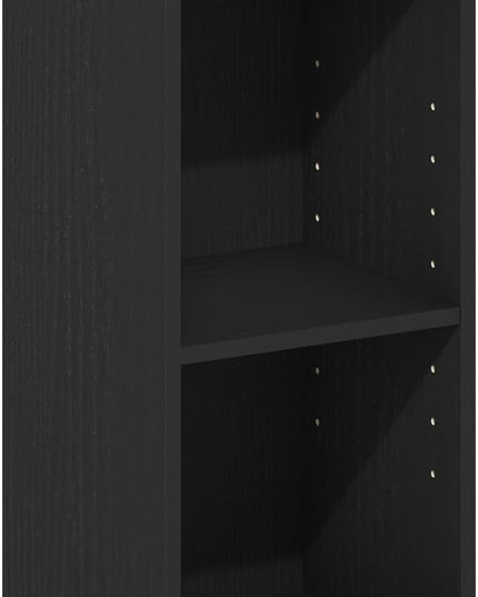 Furinno Fulda 2-Tier Space Saving Storage Shelf Bookcase, 10-Inch Width, Blackwood - LeafyLoom