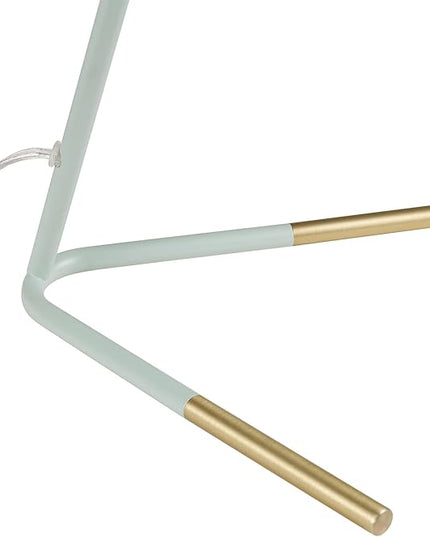Globe Electric 56086 Dobby 16" Desk Lamp, Matte Teal, Gold Accents - LeafyLoom