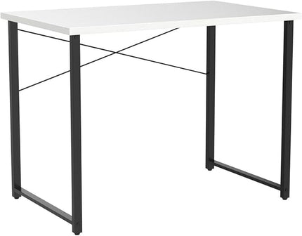 Coleshome 32 Inch Computer Desk, Modern Simple Style Desk for Home Office, Study Student Writing Desk, White Black - LeafyLoom
