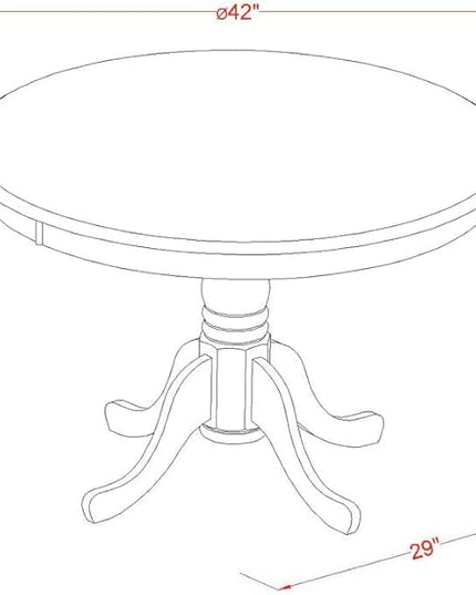 East West Furniture HBEL5-LWH-07 Hartland 5 Piece Kitchen Set Includes a Round Room Table with Pedestal and 4 Gray Linen Fabric Parson Dining Chairs, 42x42 Inch - LeafyLoom