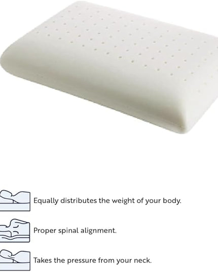 English Home Memory Foam Pillow, Breathable Height Adjustable Orthopedic Pillow, Cervical Pillow for Neck Pain, Machine Washable Side Sleeper Pillow, Neck Pillow, Hard, 16"x 24"x6" inch White - LeafyLoom