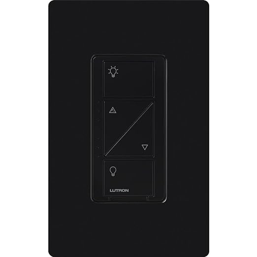 Lutron Caseta Original Smart Dimmer Switch (Lutron Smart Hub Required), for LED Lights, 150 Watt, Single-Pole/3-Way, No Neutral Required, PD-6WCL-BL, Black Lutron