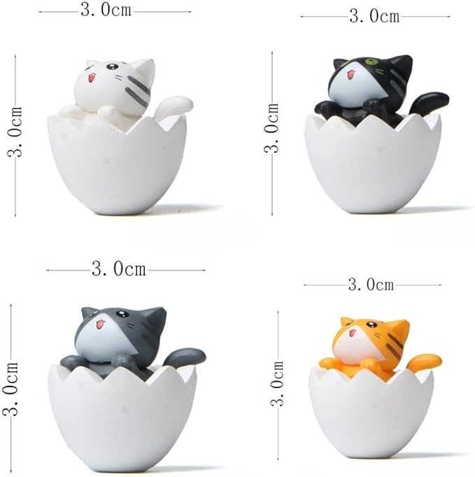 Cute and Compact Office Desk Decorations Cat in Eggshell Desk Ornament Shelf Decor Home Decor Bookshelf Decorative Objects Tabletop Decor - LeafyLoom