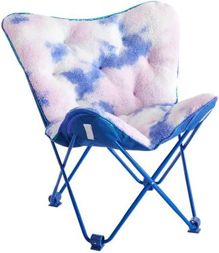 Heritage Kids Sherpa Butterfly Chair, Blue - LeafyLoom