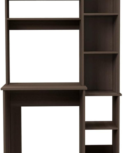 NicBex Laik-DW-00074-DX Desks, 38.7" W x 17.8" D x 63.9" H, Smokey Oak - LeafyLoom