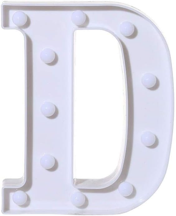 LED Marquee Letter Lights Sign D 26 Alphabet Light Up Letters Sign for Night Light Wedding Birthday Party Battery Powered Christmas Lamp Home Bar Decoration (D) - LeafyLoom