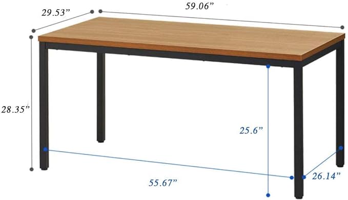 BIBOC Computer Desk Computer Table/Dining Table Meeting Desk 30X60 inch Desk,Modern Simple Style Desk,Office Desk Sturdy Writing Workstation for Home Office-Walnut - LeafyLoom