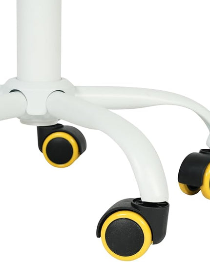 FurnitureR Writing Task Chair for Teens Boys Girls 360 Rolling Wheels Fabric Soft Pad Seat Breathable Backrest, Height Adjustable Liftup 29.5"-34.3", Lime Yellow - LeafyLoom