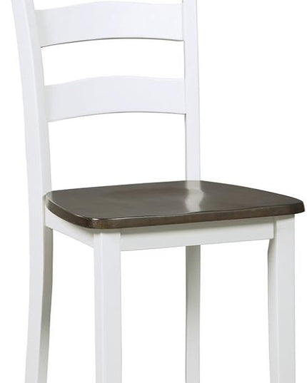 Signature Design by Ashley Woodanville 18" Cottage Ladderback Dining Chair, 2 Count, Cream & Brown - LeafyLoom
