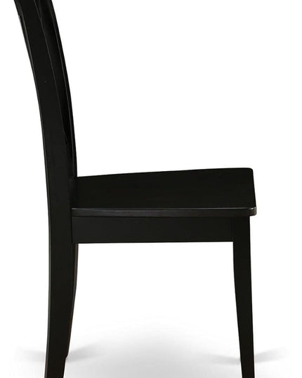 East West Furniture CLC-BLK-W Clarksville Dining Chairs - Double Cross Back Wooden Seat Chairs, Set of 2, Black - LeafyLoom