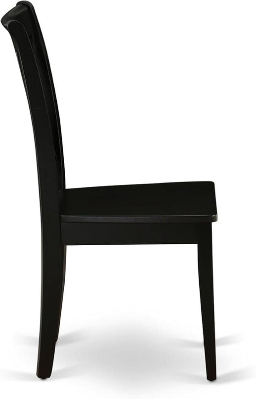 East West Furniture CLC-BLK-W Clarksville Dining Chairs - Double Cross Back Wooden Seat Chairs, Set of 2, Black - LeafyLoom